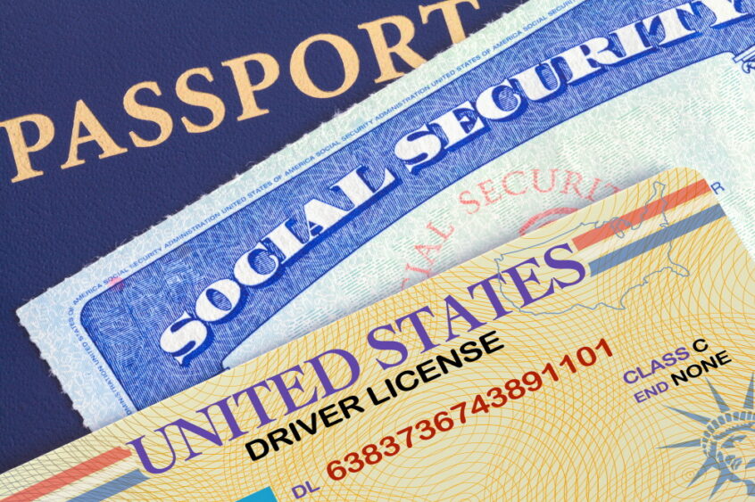 USA Passport with Social Security Card and Drivers License for legal name change